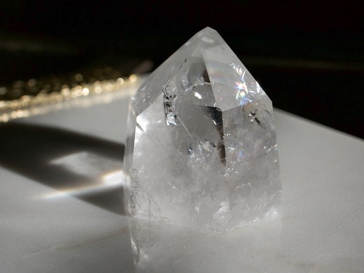 Quartz Point with Vibrant Rainbow Inclusions (Medium)