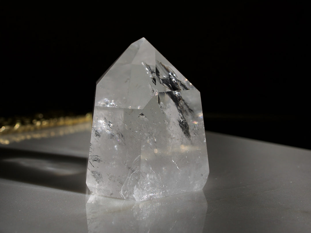 Quartz Point with Vibrant Rainbow Inclusions (Medium)