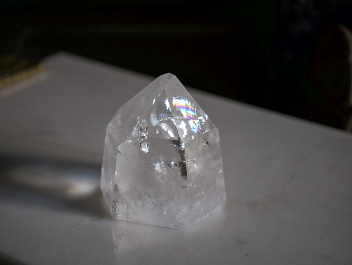 Quartz Point with Vibrant Rainbow Inclusions (Medium)