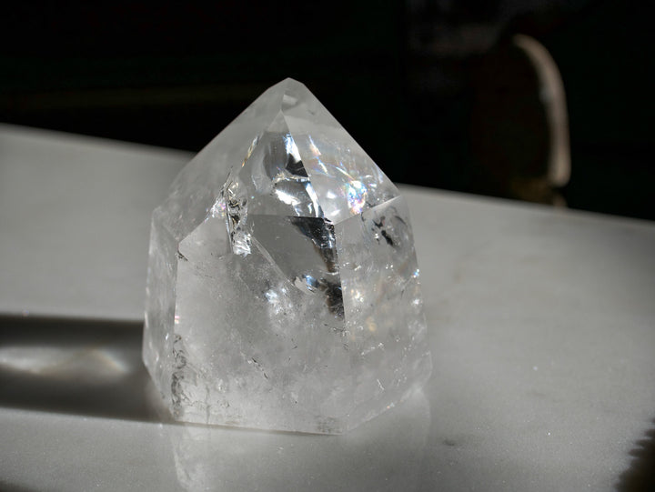 Quartz Point with Vibrant Rainbow Inclusions (Medium)