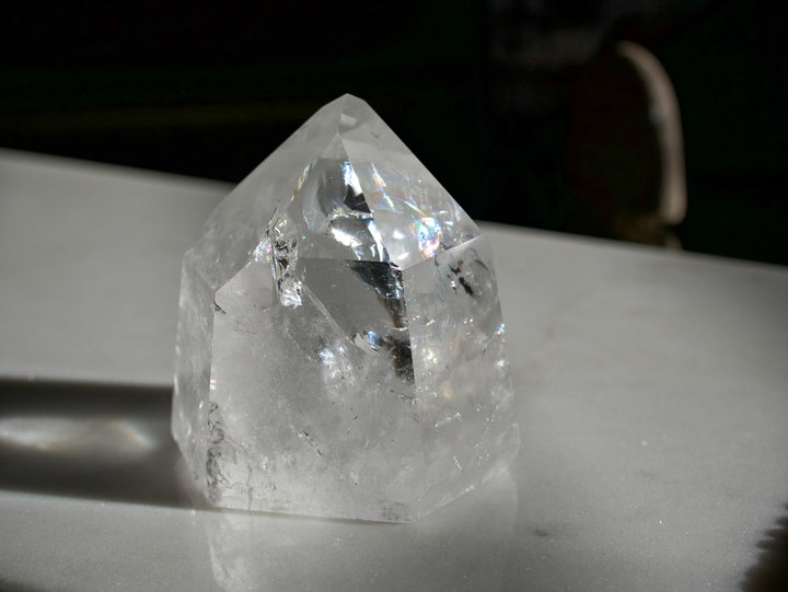 Quartz Point with Vibrant Rainbow Inclusions (Medium)