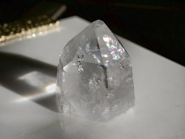 Quartz Point with Vibrant Rainbow Inclusions (Medium)