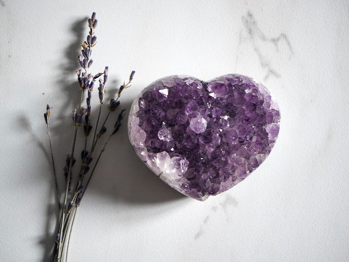 Amethyst Heart on White BackdropAmethyst Heart on White Backdrop