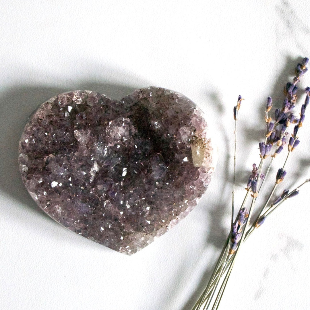 Amethyst Heart Geode with Calcite