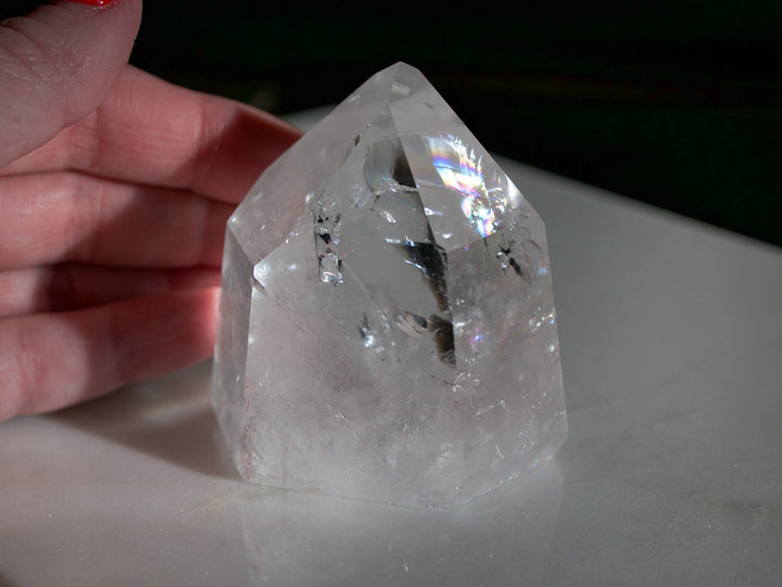 Quartz Point with Vibrant Rainbow Inclusions (Medium)