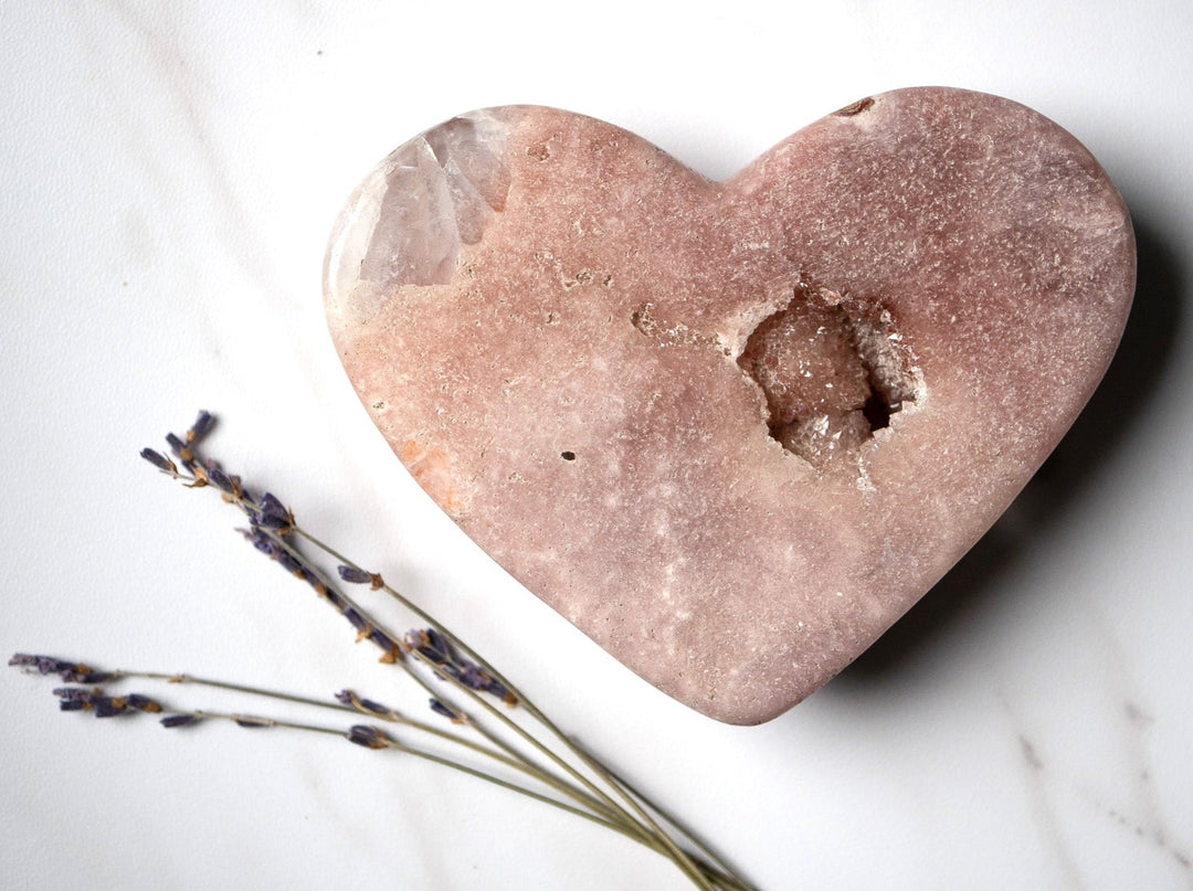 Druzy Pink Amethyst Heart