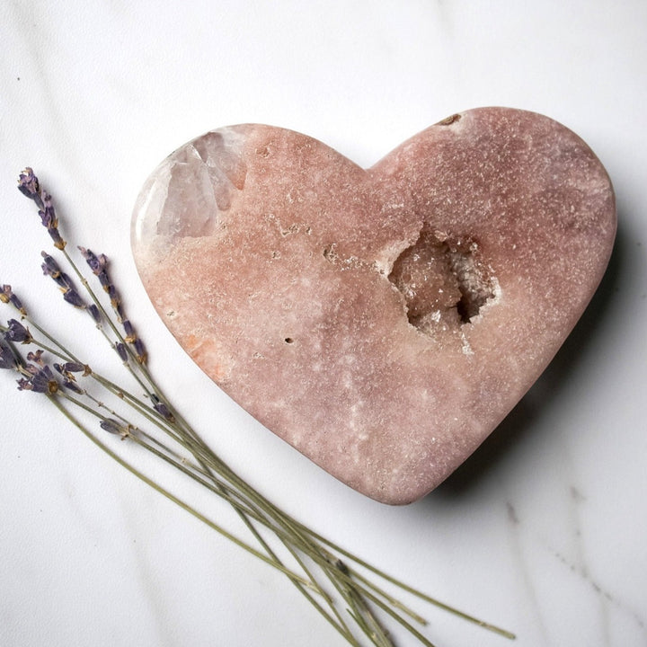 Druzy Pink Amethyst Heart