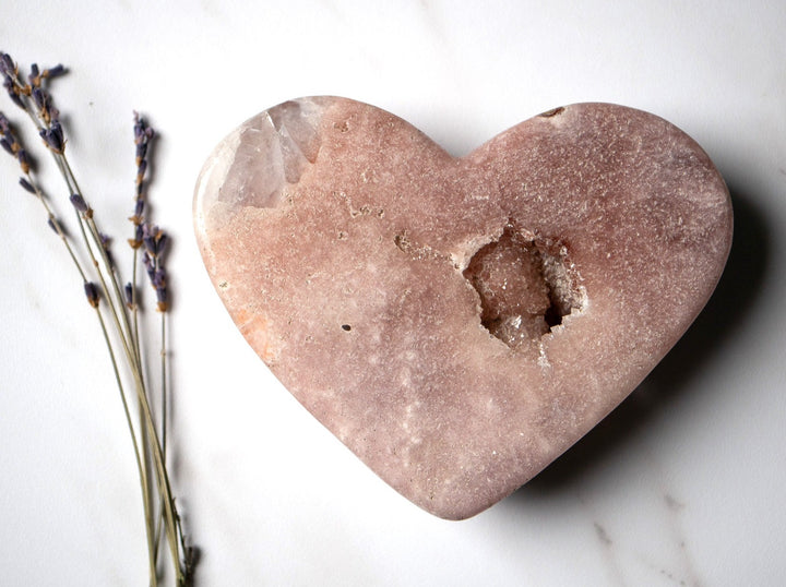 Druzy Pink Amethyst Heart