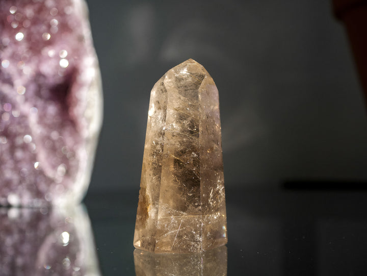 Smoky Citrine with Golden Rutile Point