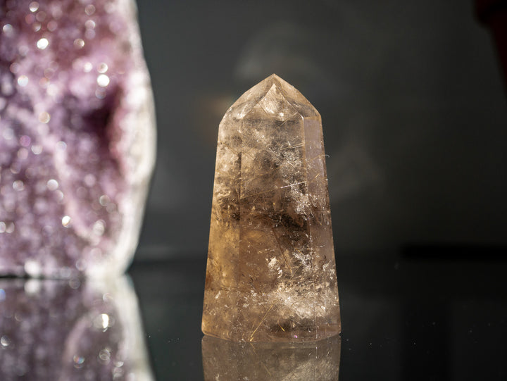 Smoky Citrine with Golden Rutile Point