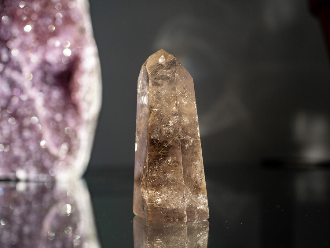 Smoky Citrine with Golden Rutile Point