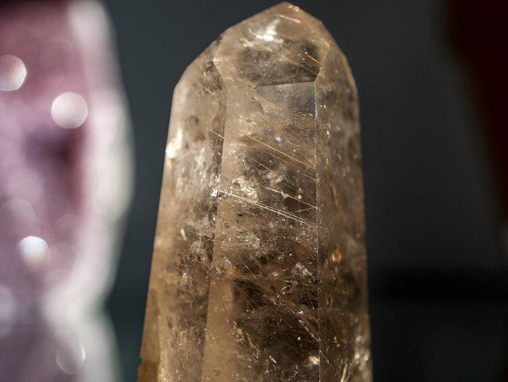 Smoky Citrine with Golden Rutile Point