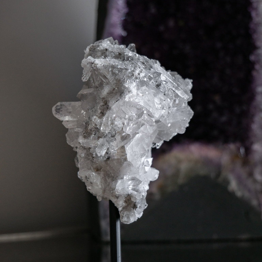 Quartz Crystal Cluster on Metal Stand