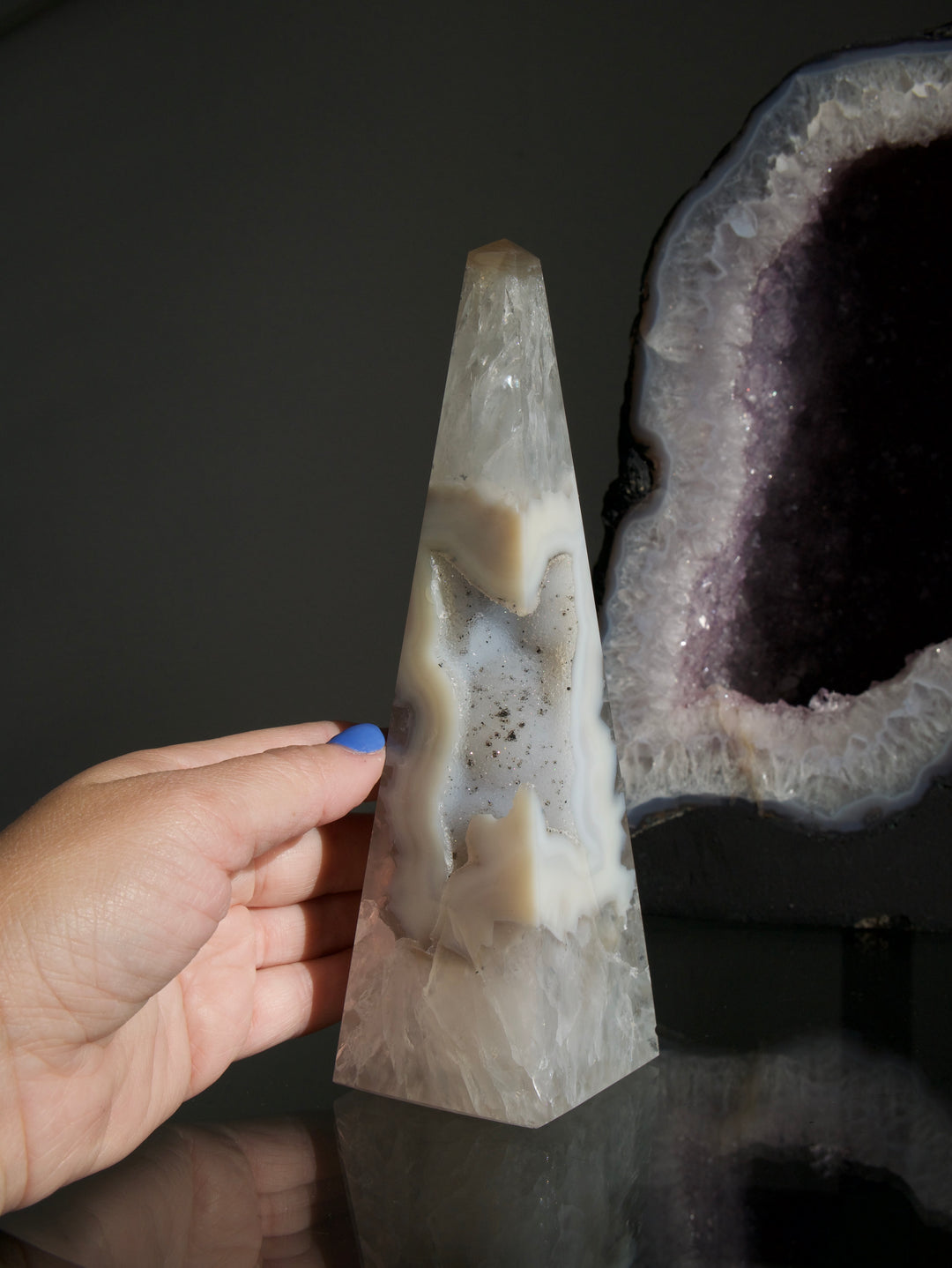 Druzy Agate Obelisk