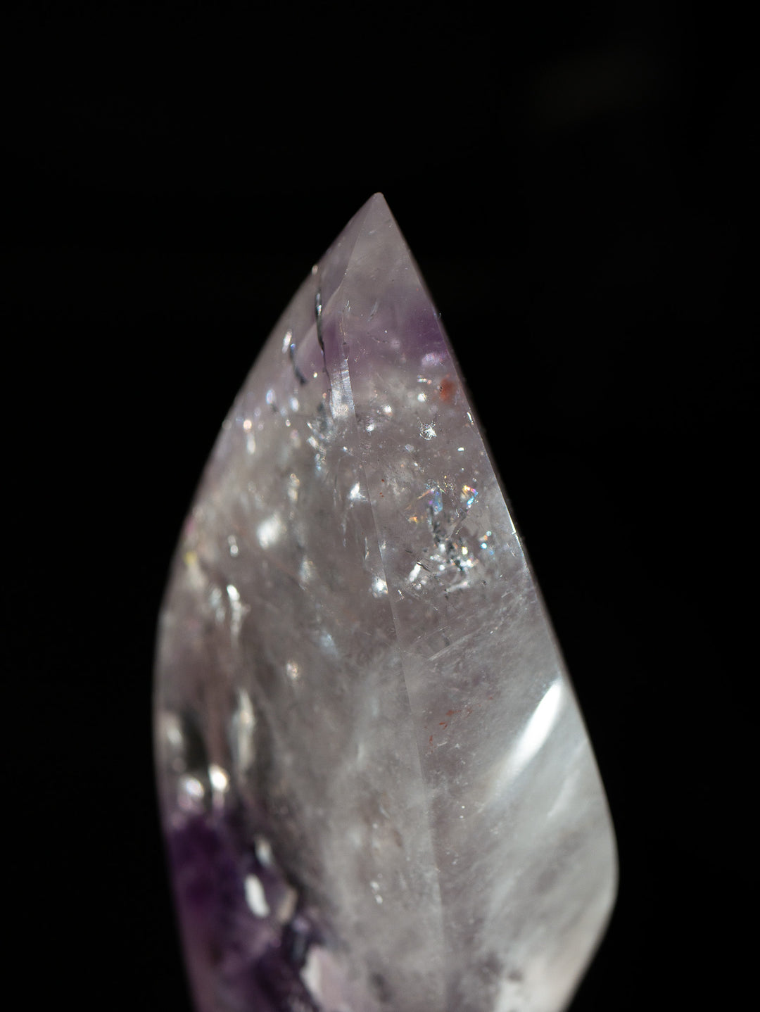 Petite Amethyst Flame with Phantoms and Rainbows