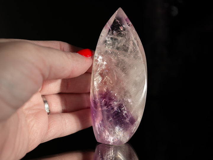 Petite Amethyst Flame with Phantoms and Rainbows