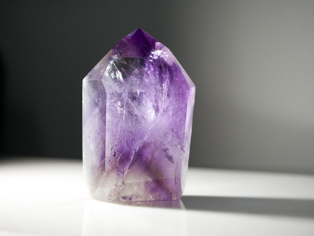 Ametrine (Amethyst & Citrine) Point with Phantoms