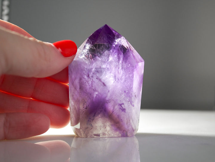 Ametrine (Amethyst & Citrine) Point with Phantoms