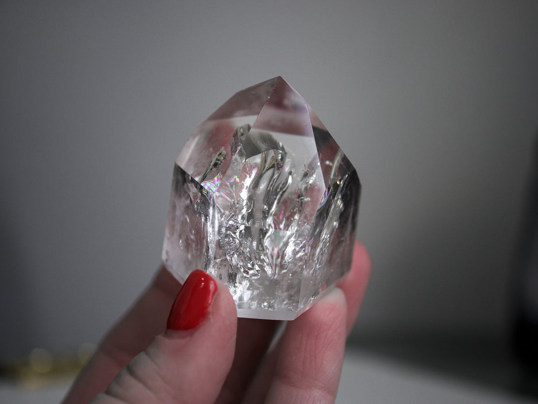 Quartz Point with Stunning Rainbow Inclusions