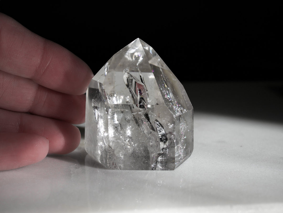 Quartz Point with Stunning Rainbow Inclusions