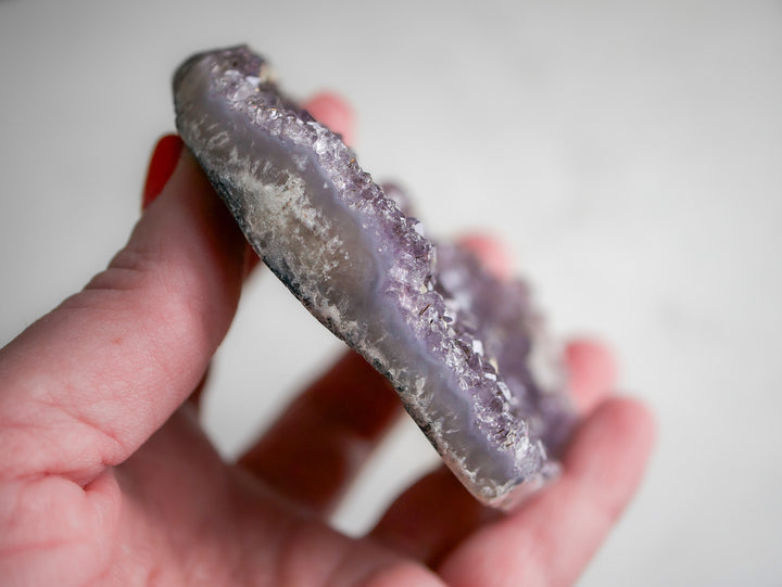 Amethyst Heart with Calcite Inclusion