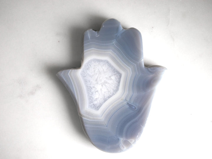 Blue Banded Agate Hamsa