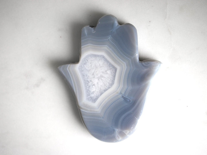 Blue Banded Agate Hamsa