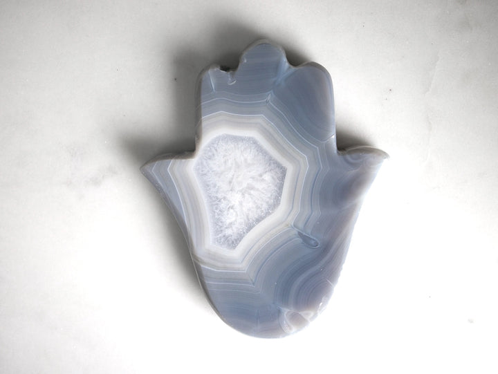 Blue Banded Agate Hamsa