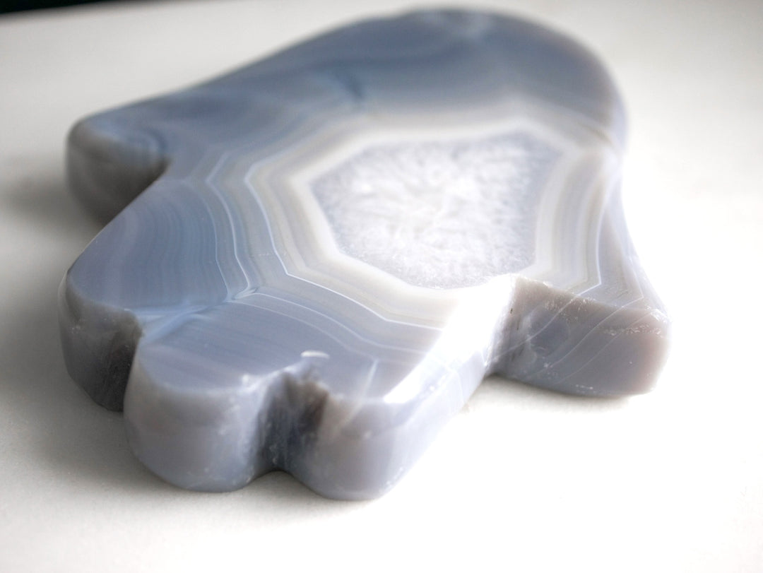 Blue Banded Agate Hamsa