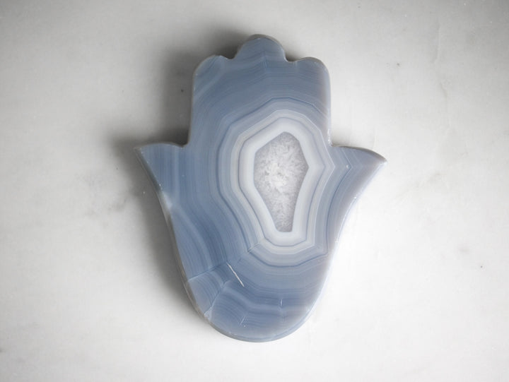 Blue Banded Agate Hamsa