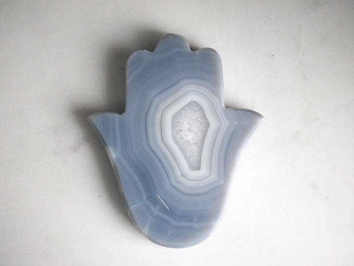 Blue Banded Agate Hamsa