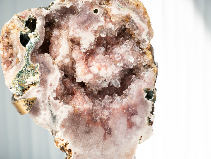 Glamorous Druzy Pink Amethyst on Antique Style Stand