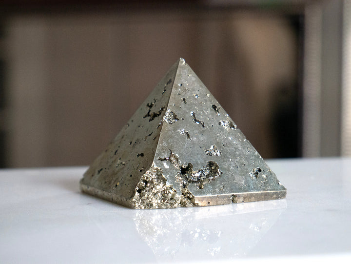 2" Pyrite Pyramid | Protection Stone