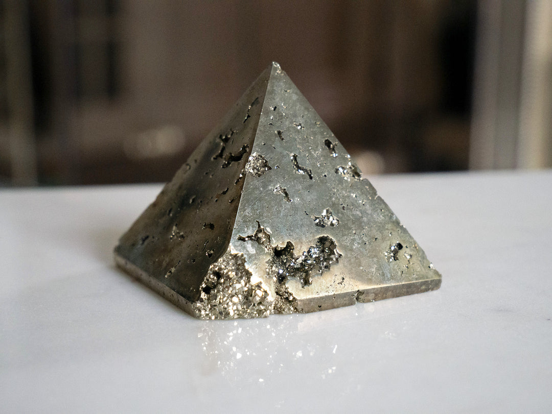 2" Pyrite Pyramid | Protection Stone