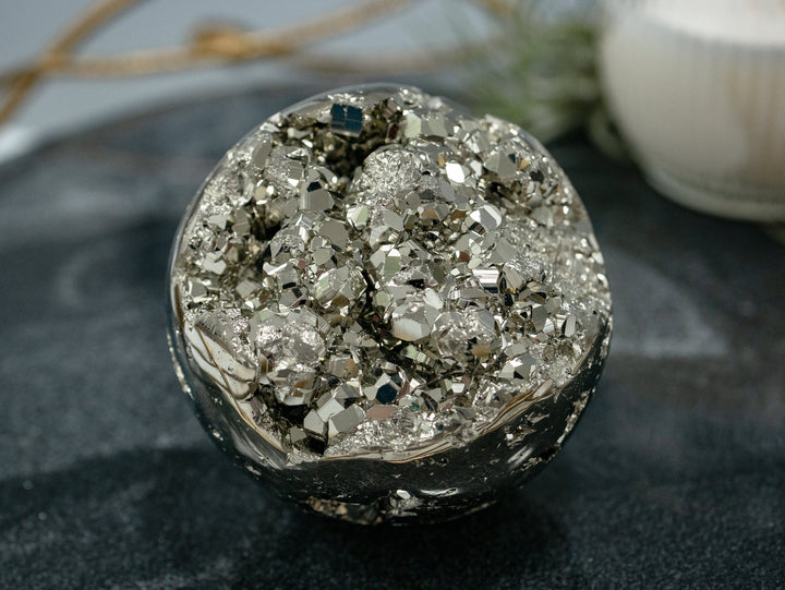 Pyrite Geode Sphere Large