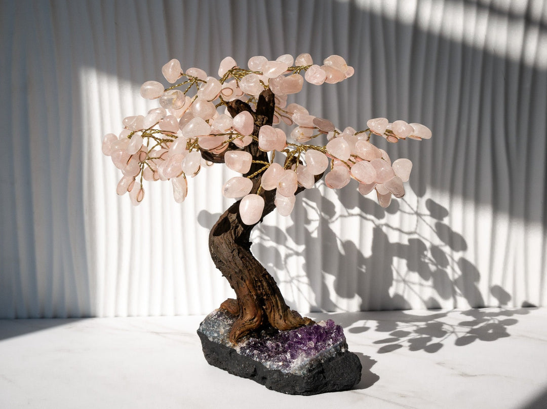 Large Tree of Life | Amethyst Base & Rose Quartz Petals