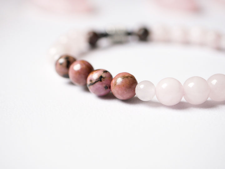 Rhodonite, Rose Quartz, & Tourmaline Bracelet | Love | Healing | Protection