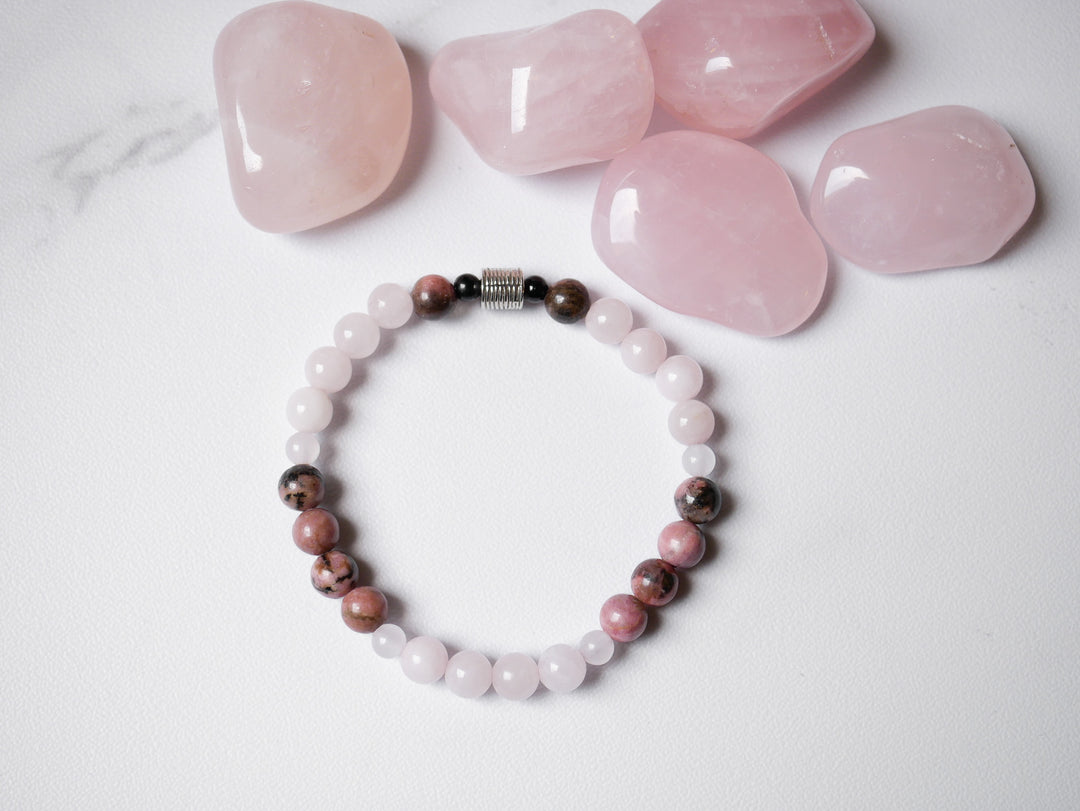 Rhodinite_Rose-Quartz_Tourmaline Bracelet