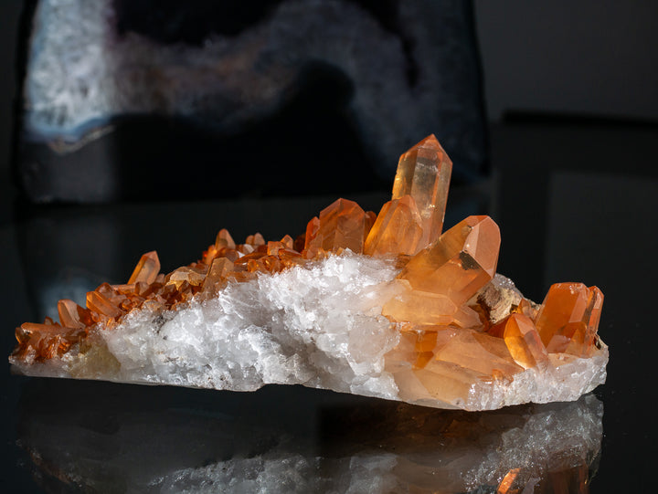 High Quality Tangerine Quartz Crystal Cluster