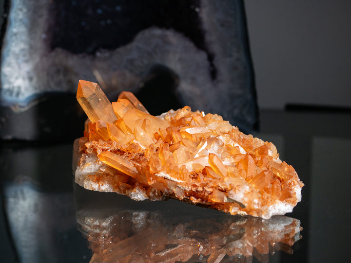 High Quality Tangerine Quartz Crystal Cluster