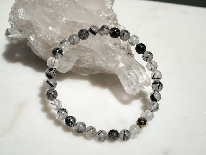 Tourmaline in Clear Quartz Bracelet