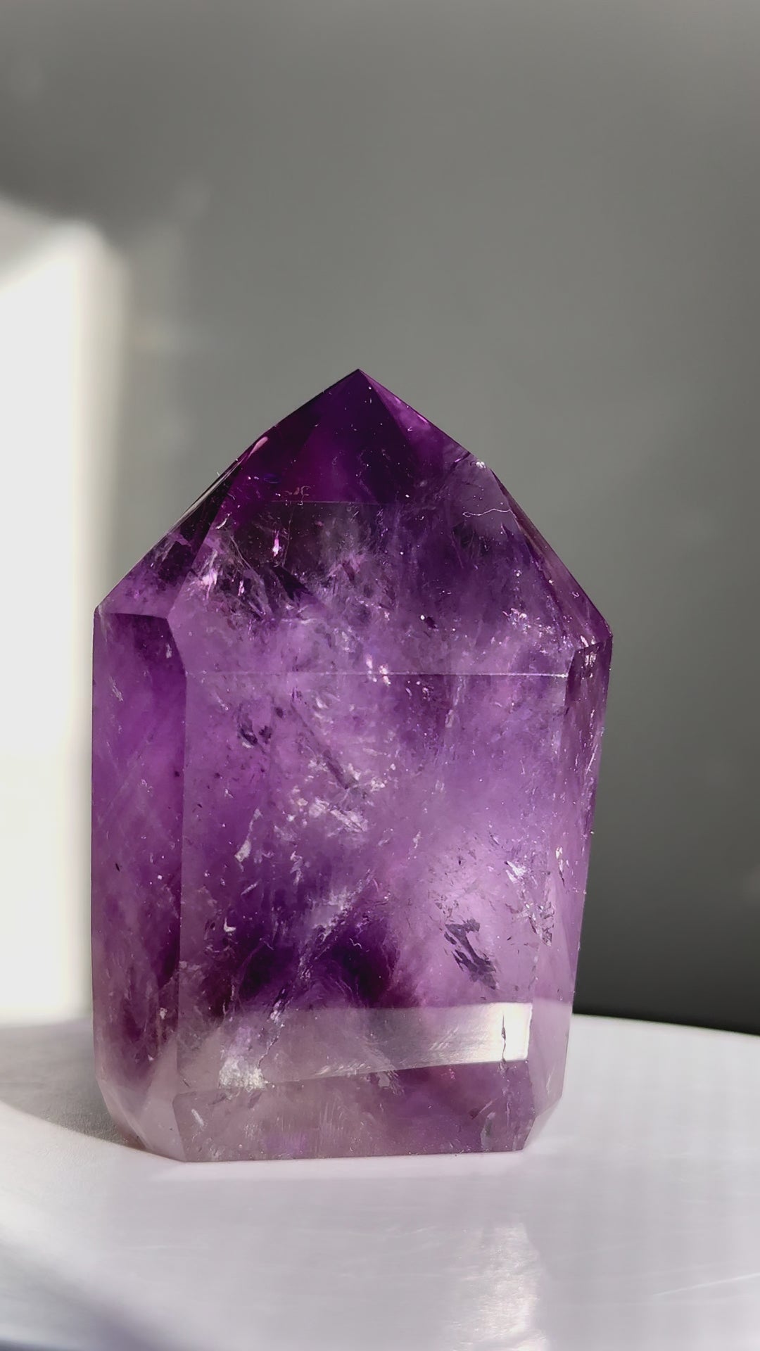 Ametrine (Amethyst & Citrine) Point with Phantoms