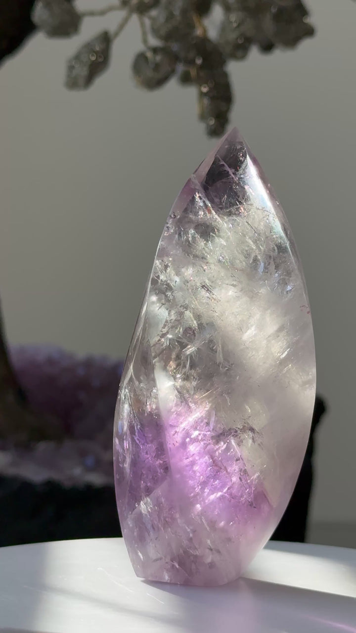 Petite Amethyst Flame with Phantoms and Rainbows