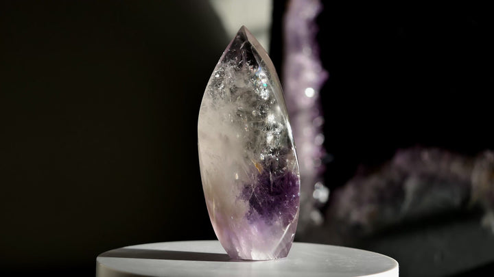 Petite Amethyst Flame with Phantoms and Rainbows