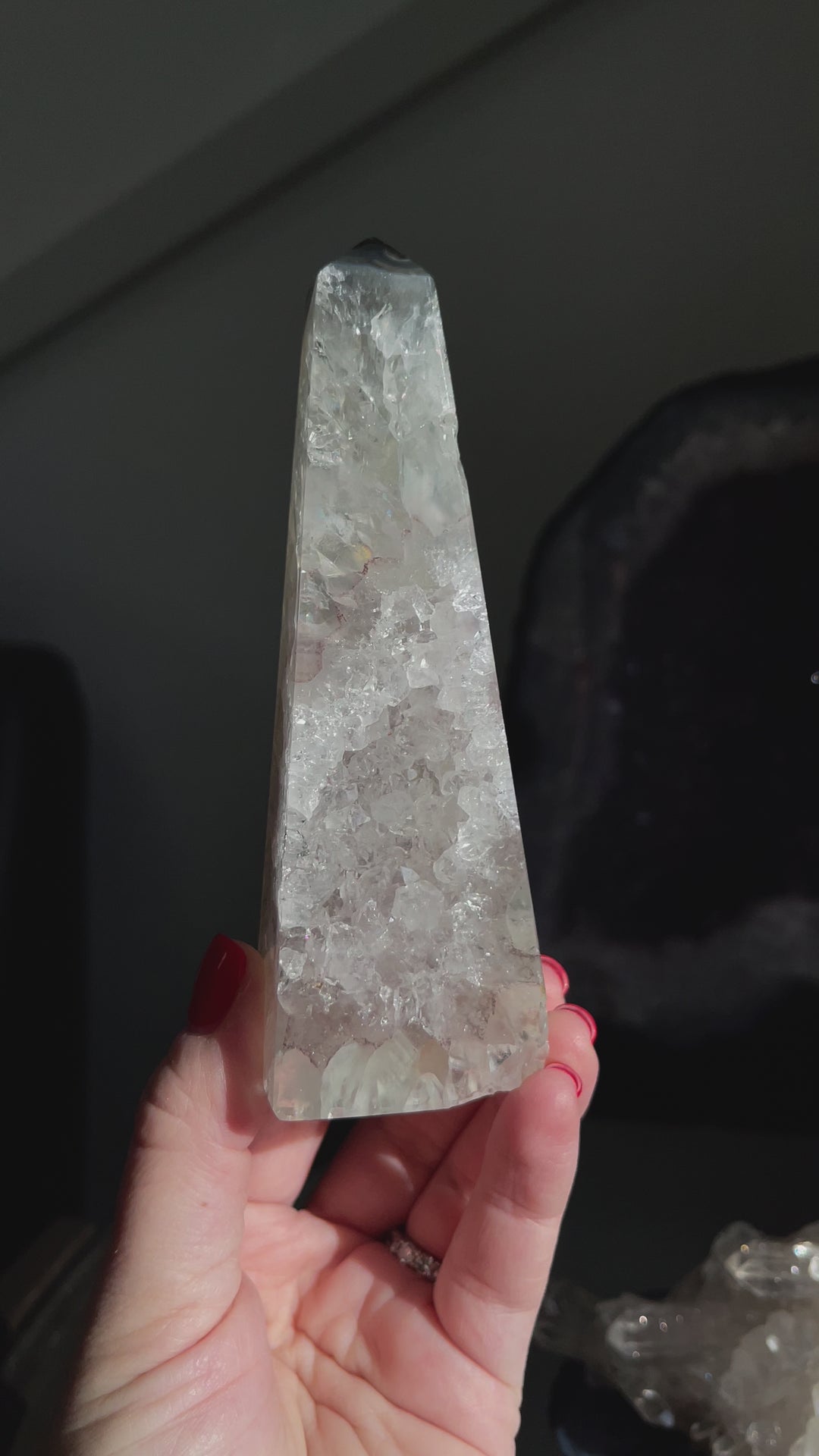 Druzy Agate Obelisk - Opt 3