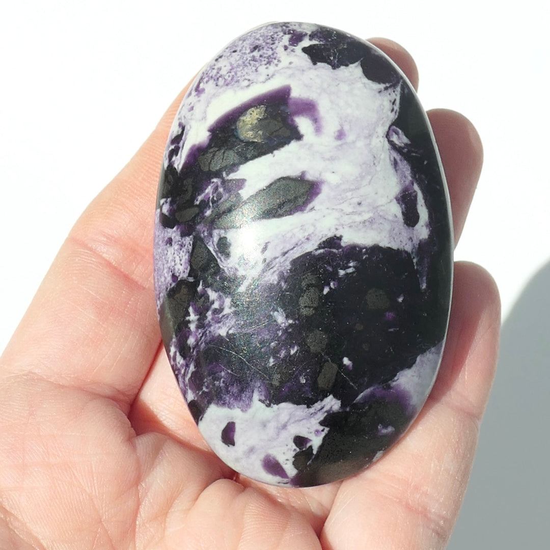 Dark Purple Lepidolite Palm Stone