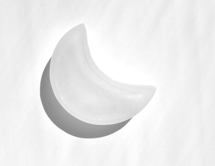 Selenite Crescent Moon Shaped Bowl